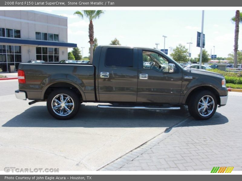 Stone Green Metallic / Tan 2008 Ford F150 Lariat SuperCrew