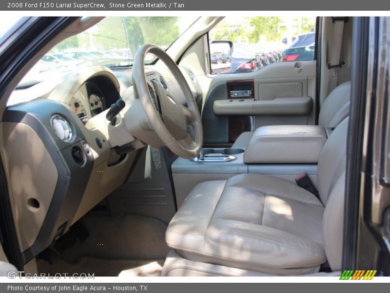 Stone Green Metallic / Tan 2008 Ford F150 Lariat SuperCrew