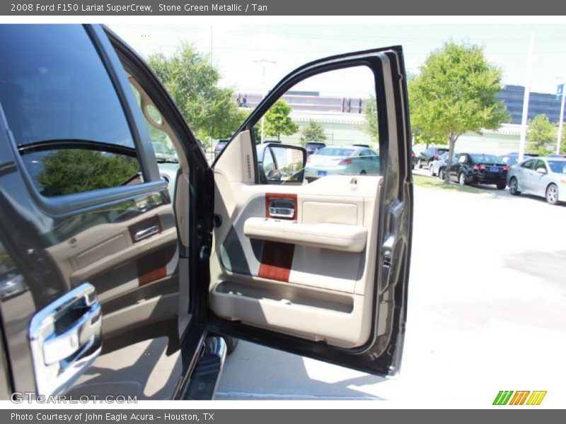 Stone Green Metallic / Tan 2008 Ford F150 Lariat SuperCrew