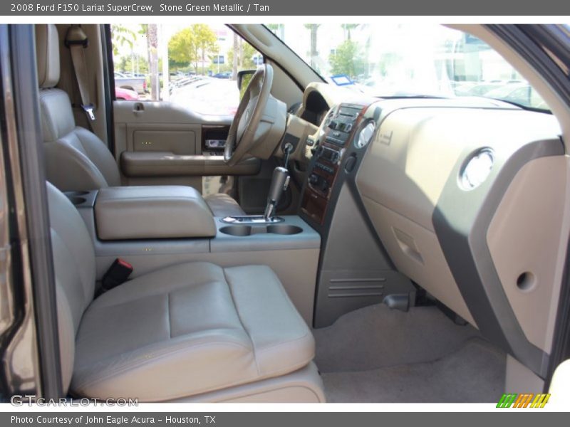 Stone Green Metallic / Tan 2008 Ford F150 Lariat SuperCrew
