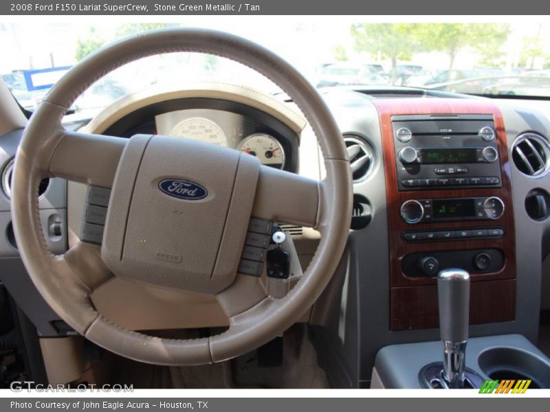 Stone Green Metallic / Tan 2008 Ford F150 Lariat SuperCrew