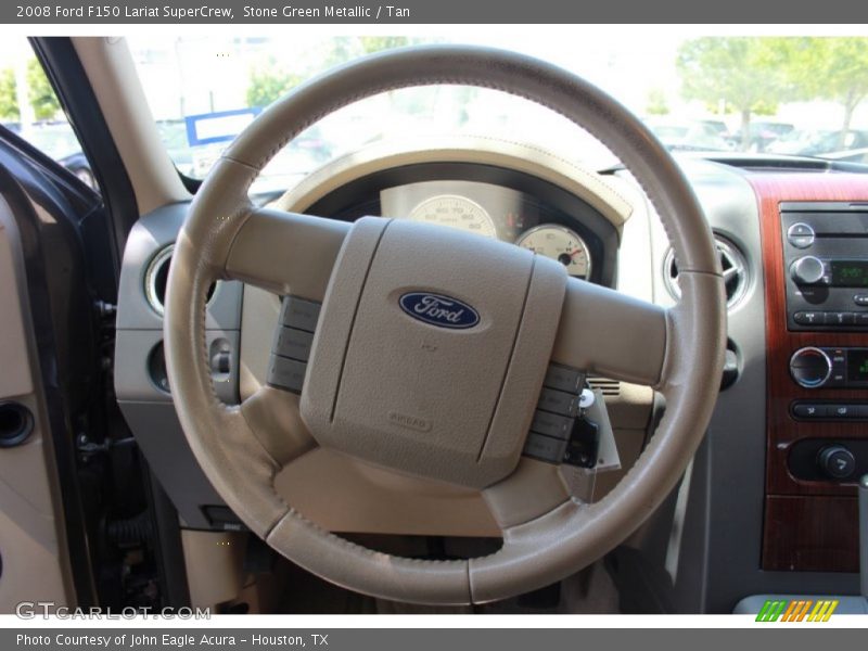 Stone Green Metallic / Tan 2008 Ford F150 Lariat SuperCrew