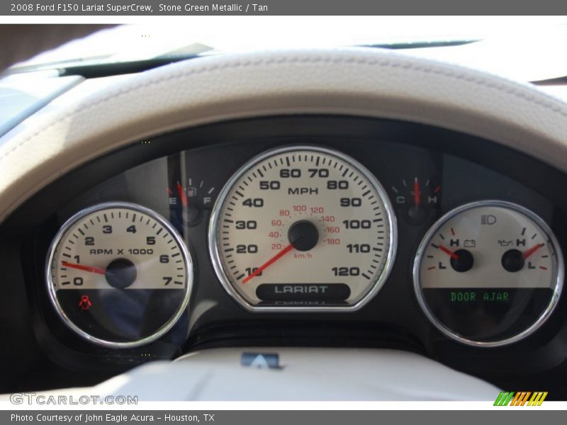 Stone Green Metallic / Tan 2008 Ford F150 Lariat SuperCrew