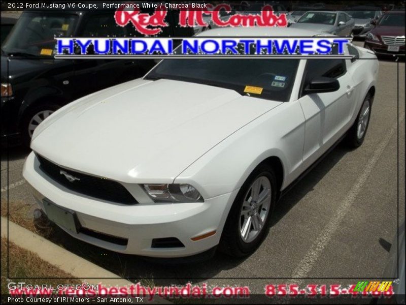 Performance White / Charcoal Black 2012 Ford Mustang V6 Coupe