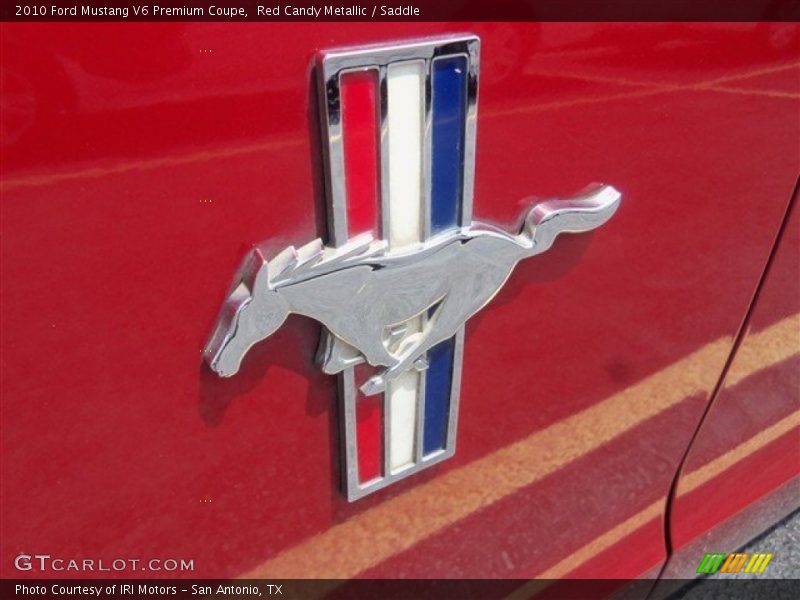 Red Candy Metallic / Saddle 2010 Ford Mustang V6 Premium Coupe