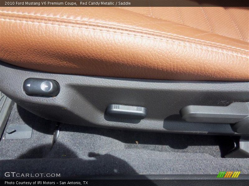 Red Candy Metallic / Saddle 2010 Ford Mustang V6 Premium Coupe