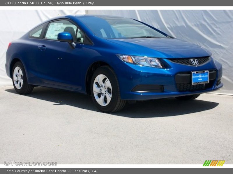 Dyno Blue Pearl / Gray 2013 Honda Civic LX Coupe
