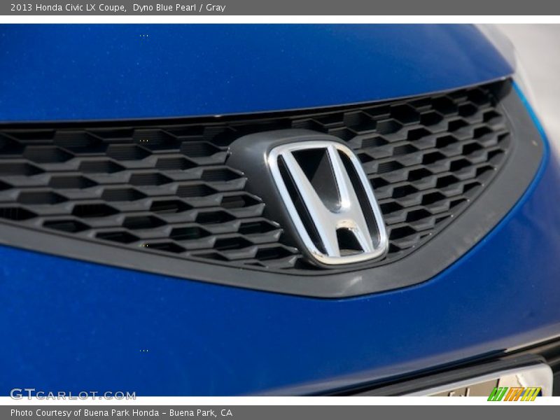 Dyno Blue Pearl / Gray 2013 Honda Civic LX Coupe