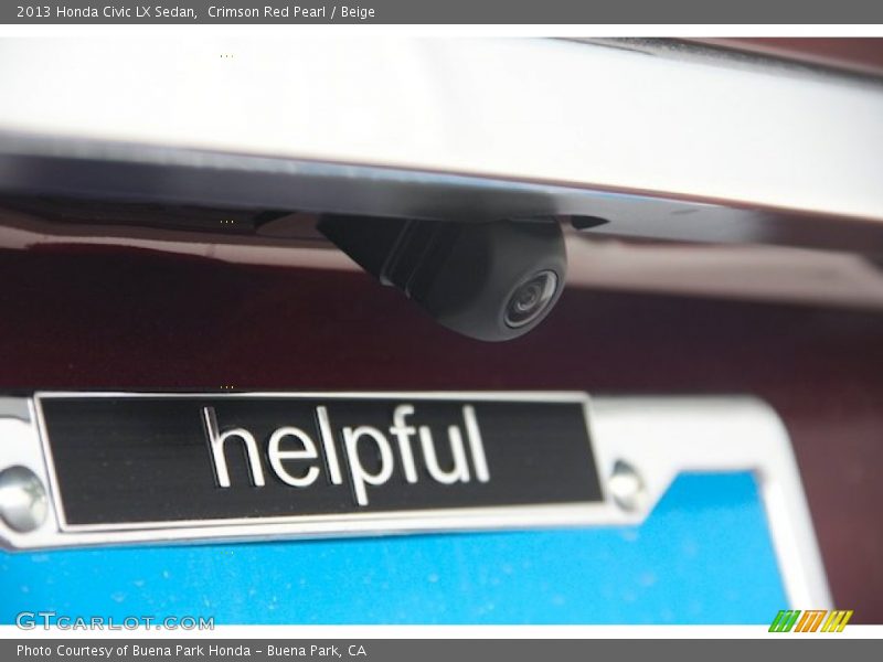 Crimson Red Pearl / Beige 2013 Honda Civic LX Sedan