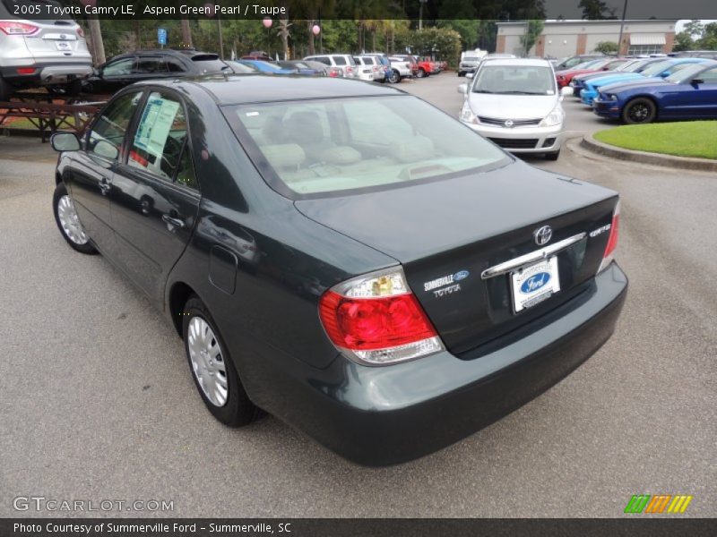 Aspen Green Pearl / Taupe 2005 Toyota Camry LE