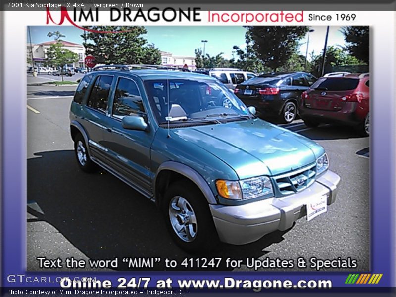 Evergreen / Brown 2001 Kia Sportage EX 4x4