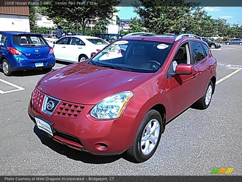 Venom Red Pearl / Gray 2008 Nissan Rogue S AWD