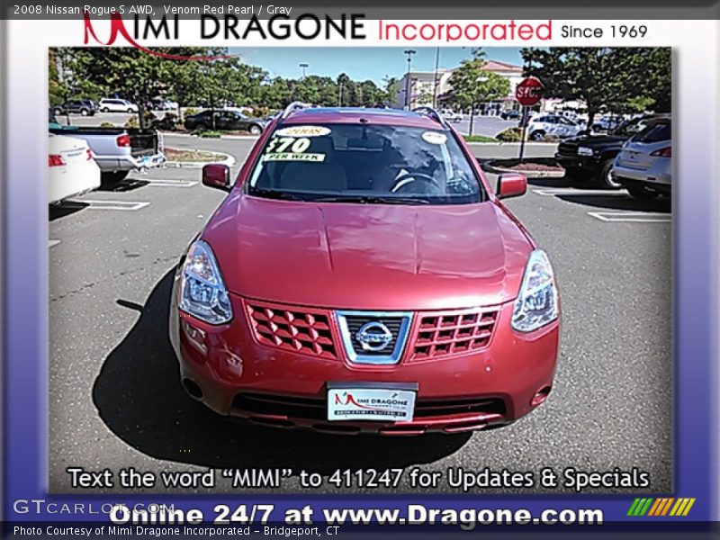 Venom Red Pearl / Gray 2008 Nissan Rogue S AWD