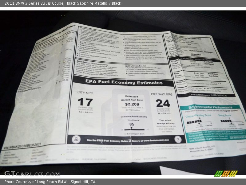 Black Sapphire Metallic / Black 2011 BMW 3 Series 335is Coupe