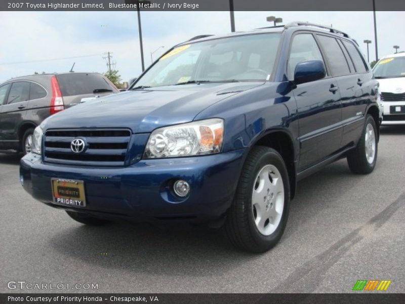 Bluestone Metallic / Ivory Beige 2007 Toyota Highlander Limited