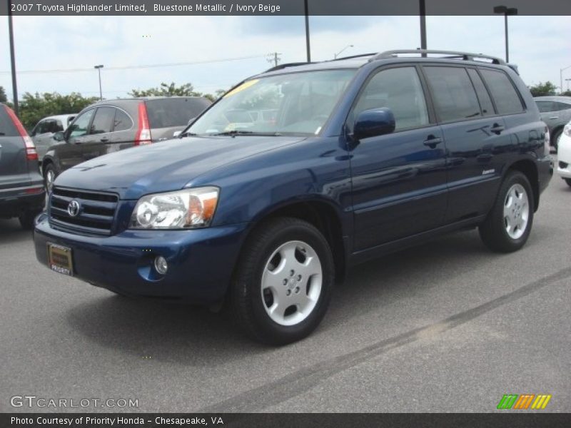 Bluestone Metallic / Ivory Beige 2007 Toyota Highlander Limited