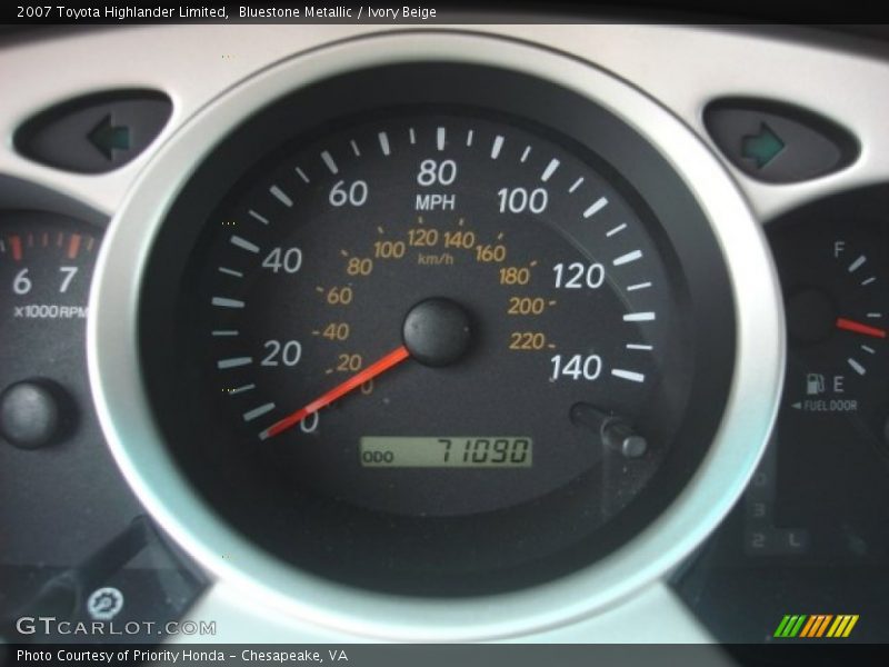 Bluestone Metallic / Ivory Beige 2007 Toyota Highlander Limited