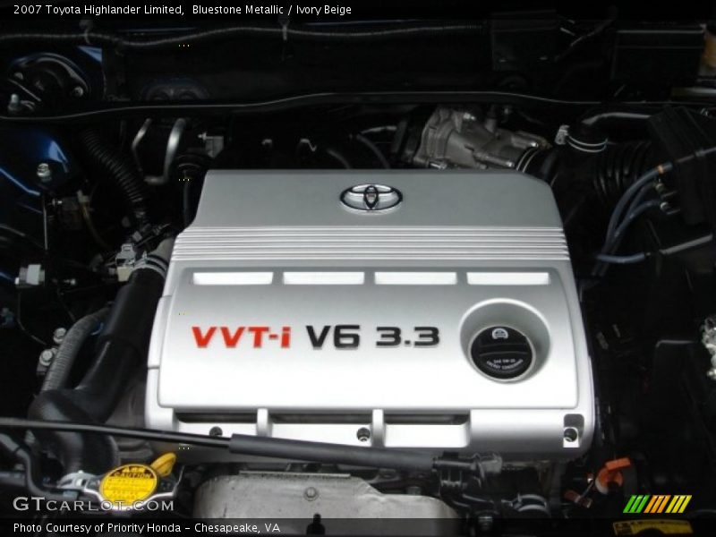 Bluestone Metallic / Ivory Beige 2007 Toyota Highlander Limited
