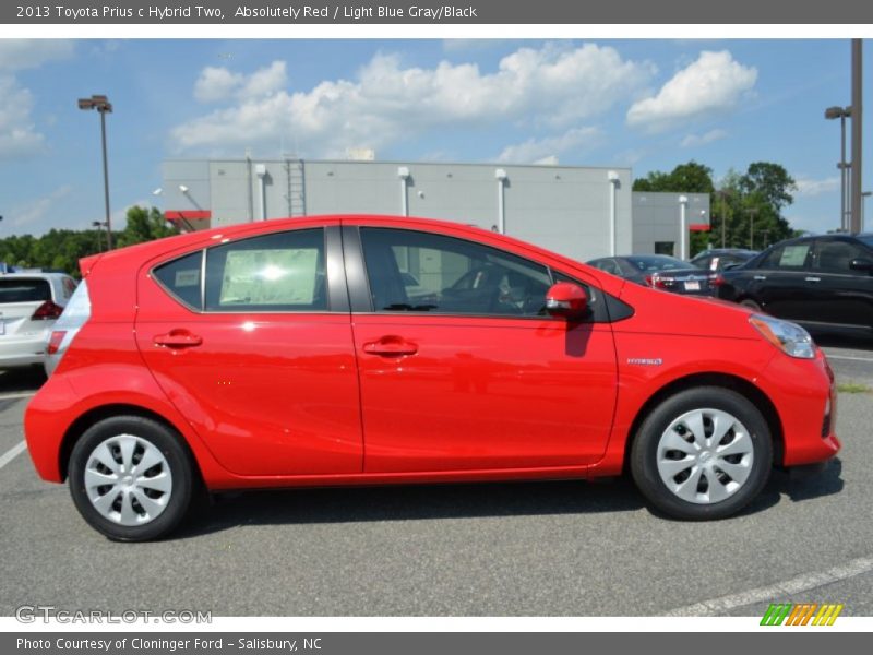 Absolutely Red / Light Blue Gray/Black 2013 Toyota Prius c Hybrid Two