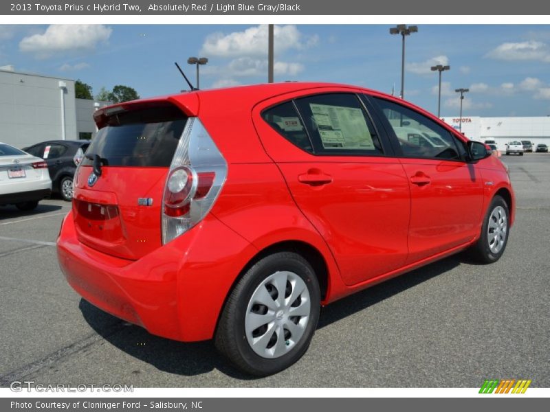 Absolutely Red / Light Blue Gray/Black 2013 Toyota Prius c Hybrid Two