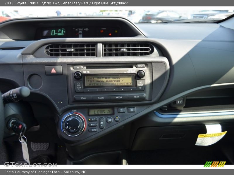 Absolutely Red / Light Blue Gray/Black 2013 Toyota Prius c Hybrid Two