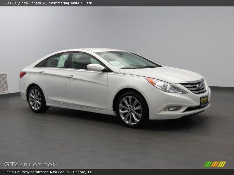 Shimmering White / Black 2012 Hyundai Sonata SE
