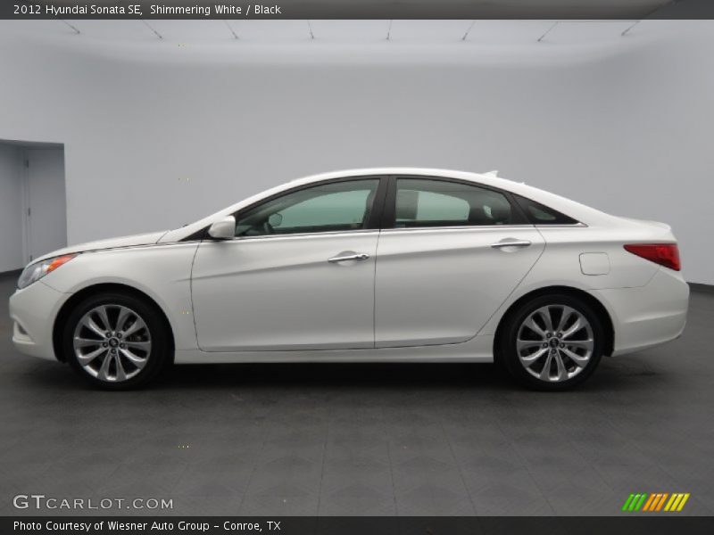 Shimmering White / Black 2012 Hyundai Sonata SE