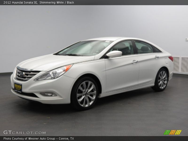 Shimmering White / Black 2012 Hyundai Sonata SE