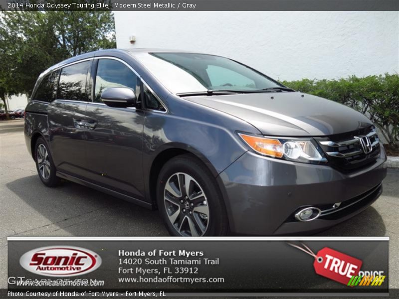 Modern Steel Metallic / Gray 2014 Honda Odyssey Touring Elite