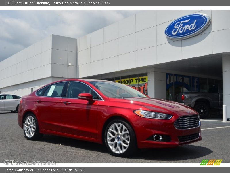 Ruby Red Metallic / Charcoal Black 2013 Ford Fusion Titanium