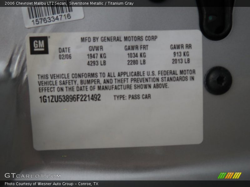 Silverstone Metallic / Titanium Gray 2006 Chevrolet Malibu LTZ Sedan