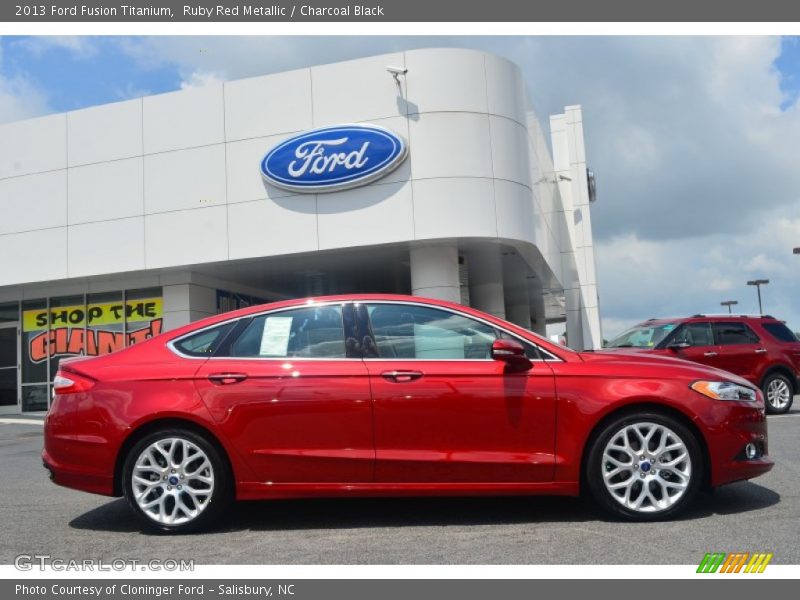 Ruby Red Metallic / Charcoal Black 2013 Ford Fusion Titanium