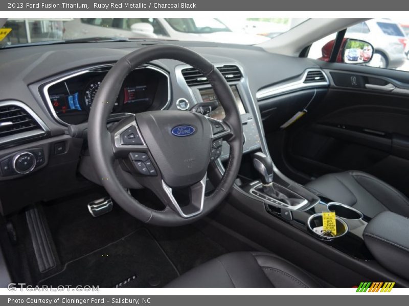 Ruby Red Metallic / Charcoal Black 2013 Ford Fusion Titanium
