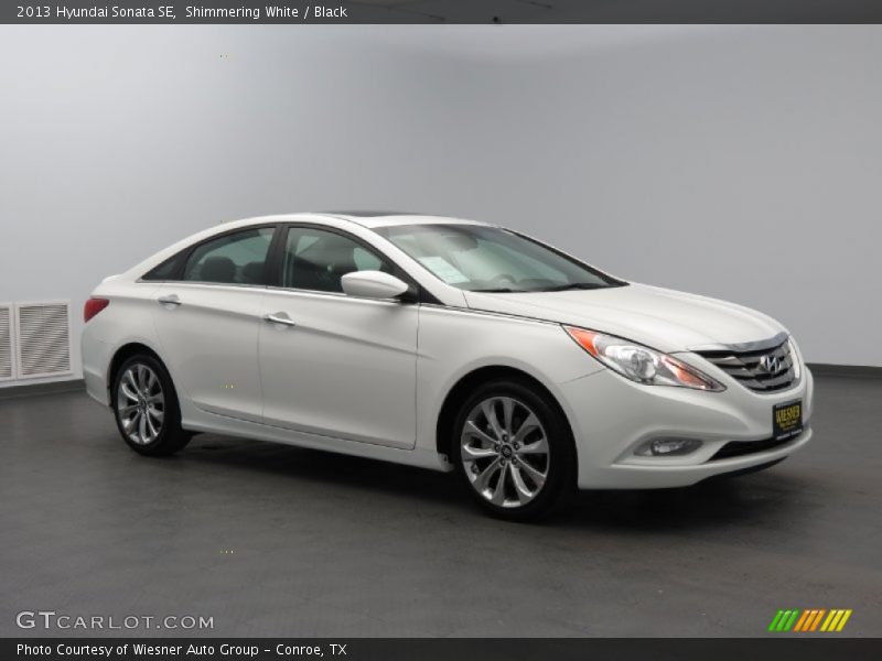 Shimmering White / Black 2013 Hyundai Sonata SE