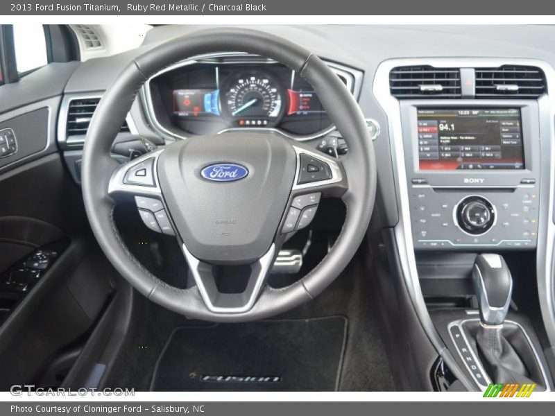 Ruby Red Metallic / Charcoal Black 2013 Ford Fusion Titanium