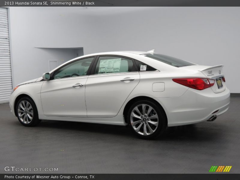 Shimmering White / Black 2013 Hyundai Sonata SE