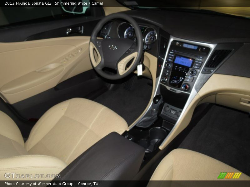 Shimmering White / Camel 2013 Hyundai Sonata GLS
