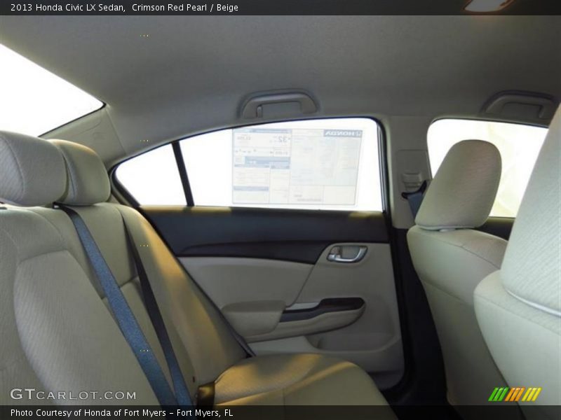 Crimson Red Pearl / Beige 2013 Honda Civic LX Sedan