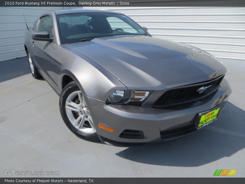 Sterling Grey Metallic / Stone 2010 Ford Mustang V6 Premium Coupe