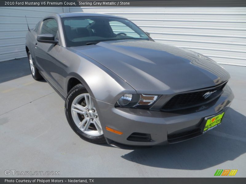 Sterling Grey Metallic / Stone 2010 Ford Mustang V6 Premium Coupe