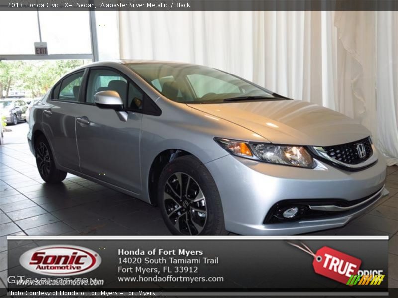 Alabaster Silver Metallic / Black 2013 Honda Civic EX-L Sedan