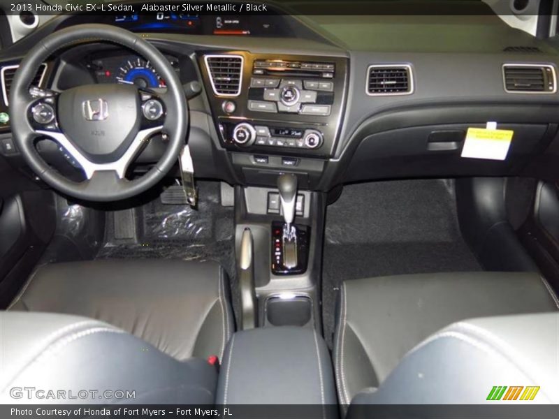 Alabaster Silver Metallic / Black 2013 Honda Civic EX-L Sedan