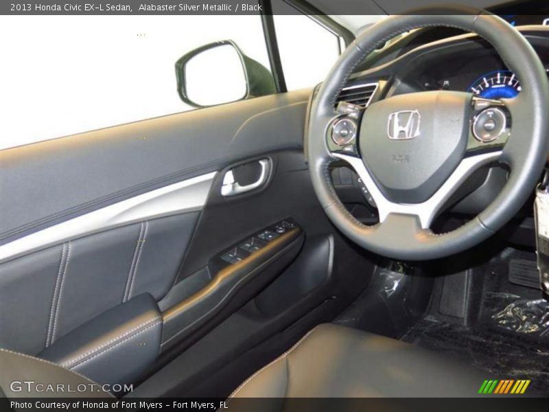 Alabaster Silver Metallic / Black 2013 Honda Civic EX-L Sedan