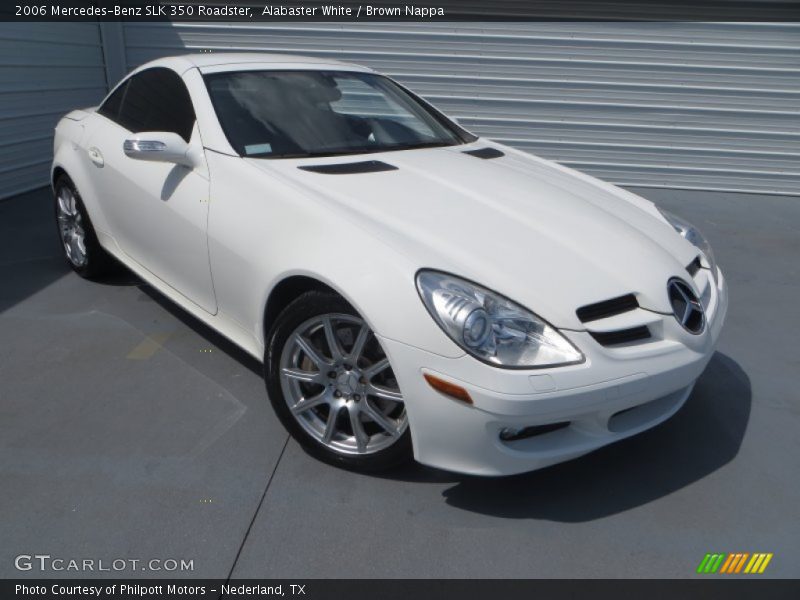 Alabaster White / Brown Nappa 2006 Mercedes-Benz SLK 350 Roadster