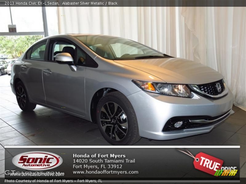 Alabaster Silver Metallic / Black 2013 Honda Civic EX-L Sedan