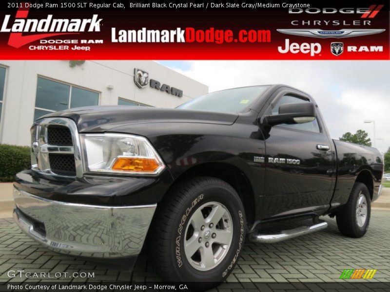 Brilliant Black Crystal Pearl / Dark Slate Gray/Medium Graystone 2011 Dodge Ram 1500 SLT Regular Cab