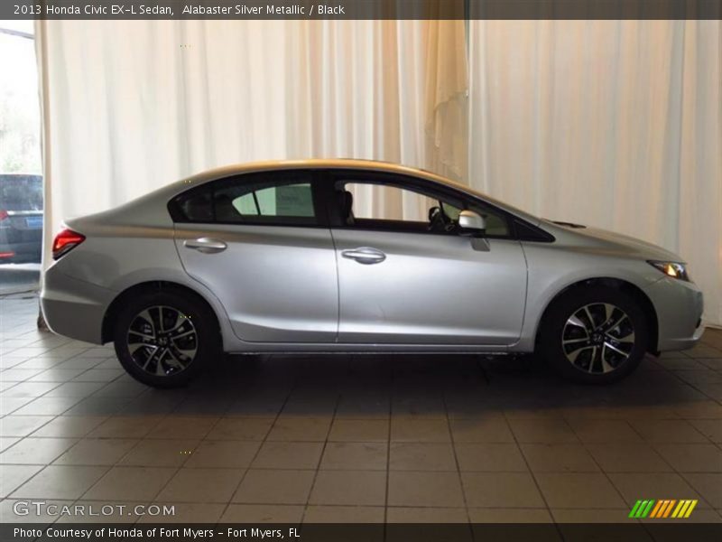 Alabaster Silver Metallic / Black 2013 Honda Civic EX-L Sedan