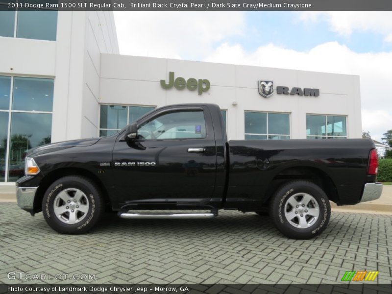 Brilliant Black Crystal Pearl / Dark Slate Gray/Medium Graystone 2011 Dodge Ram 1500 SLT Regular Cab