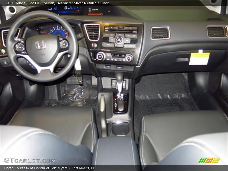 Alabaster Silver Metallic / Black 2013 Honda Civic EX-L Sedan