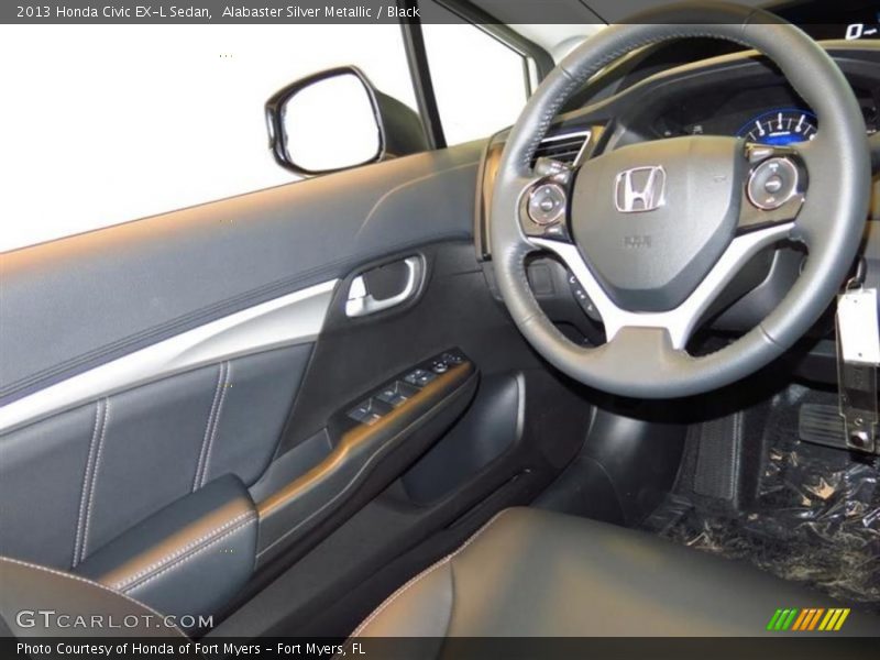 Alabaster Silver Metallic / Black 2013 Honda Civic EX-L Sedan